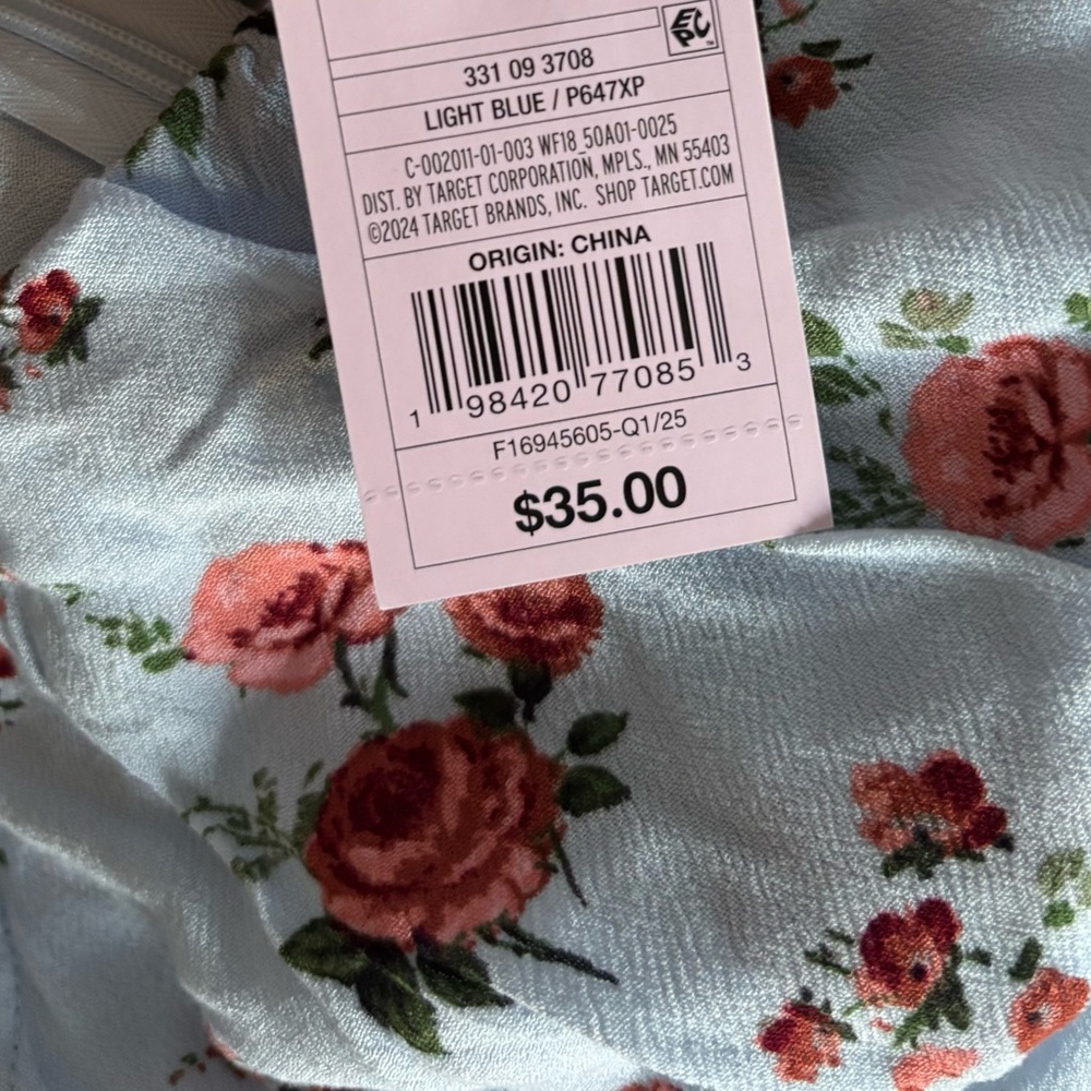 NWT Wild Fable Medium Blue Dress Maxi Flutter Cap Sleeve A Line Keyhole Back - Picture 10 of 12